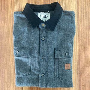 Roark black and gray herringbone shirt Size L